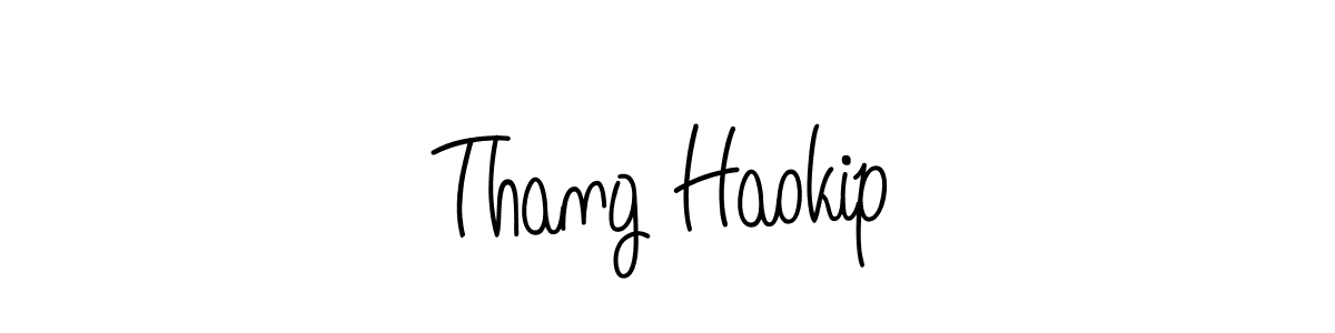 How to make Thang Haokip name signature. Use Angelique-Rose-font-FFP style for creating short signs online. This is the latest handwritten sign. Thang Haokip signature style 5 images and pictures png