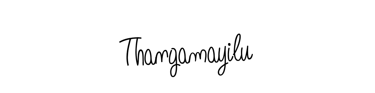 Use a signature maker to create a handwritten signature online. With this signature software, you can design (Angelique-Rose-font-FFP) your own signature for name Thangamayilu. Thangamayilu signature style 5 images and pictures png