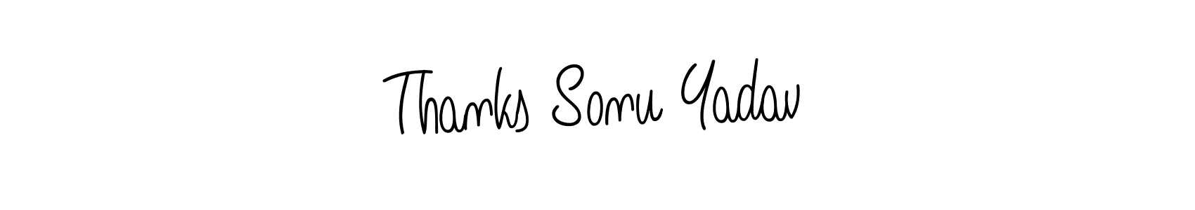 How to make Thanks Sonu Yadav name signature. Use Angelique-Rose-font-FFP style for creating short signs online. This is the latest handwritten sign. Thanks Sonu Yadav signature style 5 images and pictures png