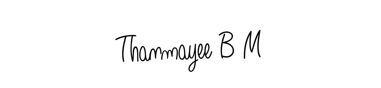 Here are the top 10 professional signature styles for the name Thanmayee B M. These are the best autograph styles you can use for your name. Thanmayee B M signature style 5 images and pictures png