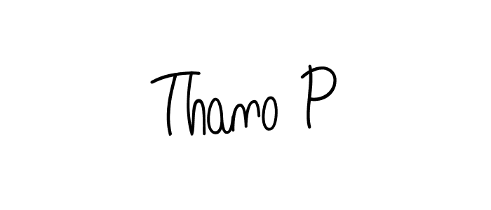 Use a signature maker to create a handwritten signature online. With this signature software, you can design (Angelique-Rose-font-FFP) your own signature for name Thano P. Thano P signature style 5 images and pictures png
