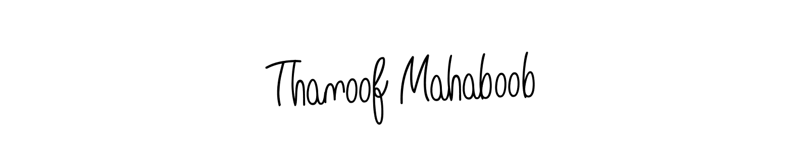 The best way (Angelique-Rose-font-FFP) to make a short signature is to pick only two or three words in your name. The name Thanoof Mahaboob include a total of six letters. For converting this name. Thanoof Mahaboob signature style 5 images and pictures png