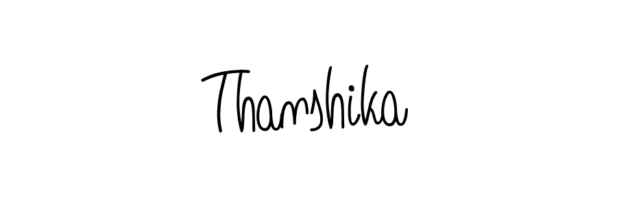 The best way (Angelique-Rose-font-FFP) to make a short signature is to pick only two or three words in your name. The name Thanshika include a total of six letters. For converting this name. Thanshika signature style 5 images and pictures png