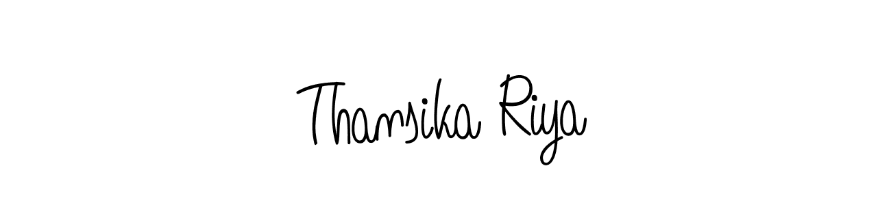 Thansika Riya stylish signature style. Best Handwritten Sign (Angelique-Rose-font-FFP) for my name. Handwritten Signature Collection Ideas for my name Thansika Riya. Thansika Riya signature style 5 images and pictures png