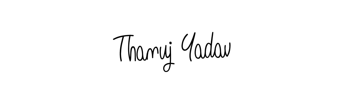 Make a beautiful signature design for name Thanuj Yadav. With this signature (Angelique-Rose-font-FFP) style, you can create a handwritten signature for free. Thanuj Yadav signature style 5 images and pictures png