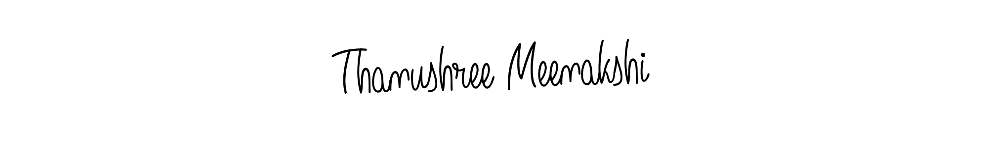 How to make Thanushree Meenakshi name signature. Use Angelique-Rose-font-FFP style for creating short signs online. This is the latest handwritten sign. Thanushree Meenakshi signature style 5 images and pictures png