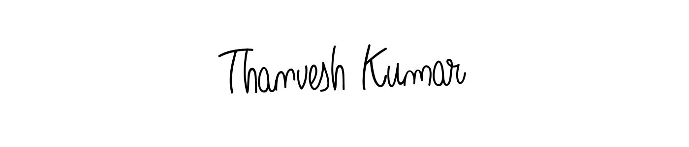 Make a beautiful signature design for name Thanvesh Kumar. With this signature (Angelique-Rose-font-FFP) style, you can create a handwritten signature for free. Thanvesh Kumar signature style 5 images and pictures png