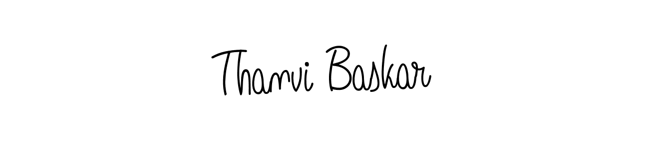 The best way (Angelique-Rose-font-FFP) to make a short signature is to pick only two or three words in your name. The name Thanvi Baskar include a total of six letters. For converting this name. Thanvi Baskar signature style 5 images and pictures png