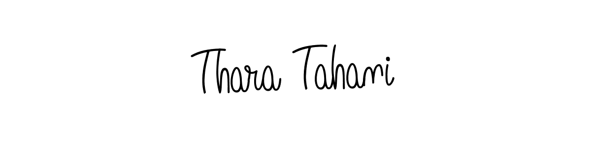 Make a beautiful signature design for name Thara Tahani. With this signature (Angelique-Rose-font-FFP) style, you can create a handwritten signature for free. Thara Tahani signature style 5 images and pictures png