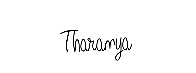 Make a beautiful signature design for name Tharanya. With this signature (Angelique-Rose-font-FFP) style, you can create a handwritten signature for free. Tharanya signature style 5 images and pictures png