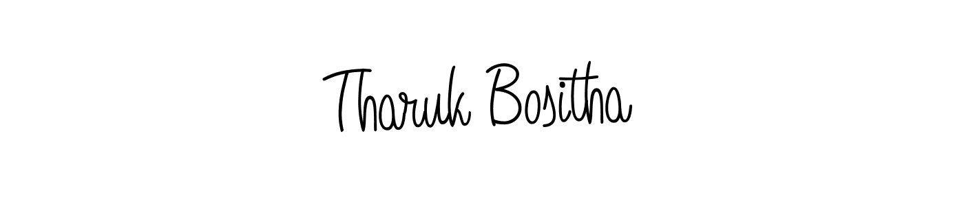 Use a signature maker to create a handwritten signature online. With this signature software, you can design (Angelique-Rose-font-FFP) your own signature for name Tharuk Bositha. Tharuk Bositha signature style 5 images and pictures png
