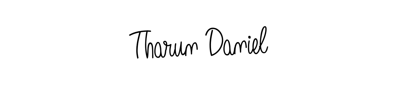 Make a beautiful signature design for name Tharun Daniel. With this signature (Angelique-Rose-font-FFP) style, you can create a handwritten signature for free. Tharun Daniel signature style 5 images and pictures png