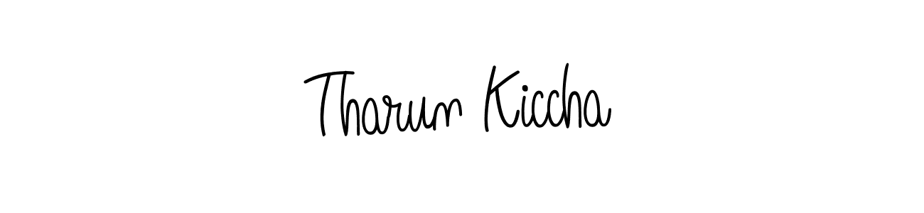 Create a beautiful signature design for name Tharun Kiccha. With this signature (Angelique-Rose-font-FFP) fonts, you can make a handwritten signature for free. Tharun Kiccha signature style 5 images and pictures png