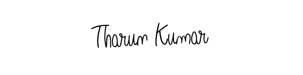 The best way (Angelique-Rose-font-FFP) to make a short signature is to pick only two or three words in your name. The name Tharun Kumar include a total of six letters. For converting this name. Tharun Kumar signature style 5 images and pictures png