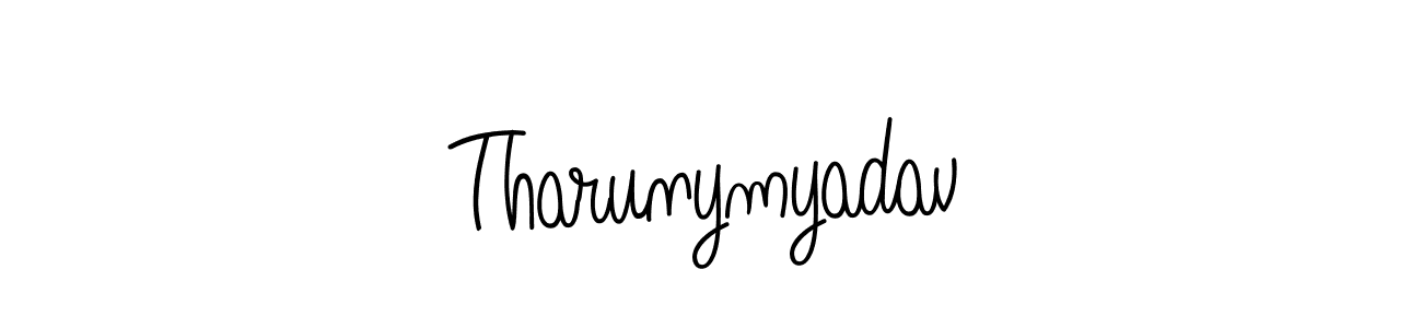 Design your own signature with our free online signature maker. With this signature software, you can create a handwritten (Angelique-Rose-font-FFP) signature for name Tharunymyadav. Tharunymyadav signature style 5 images and pictures png