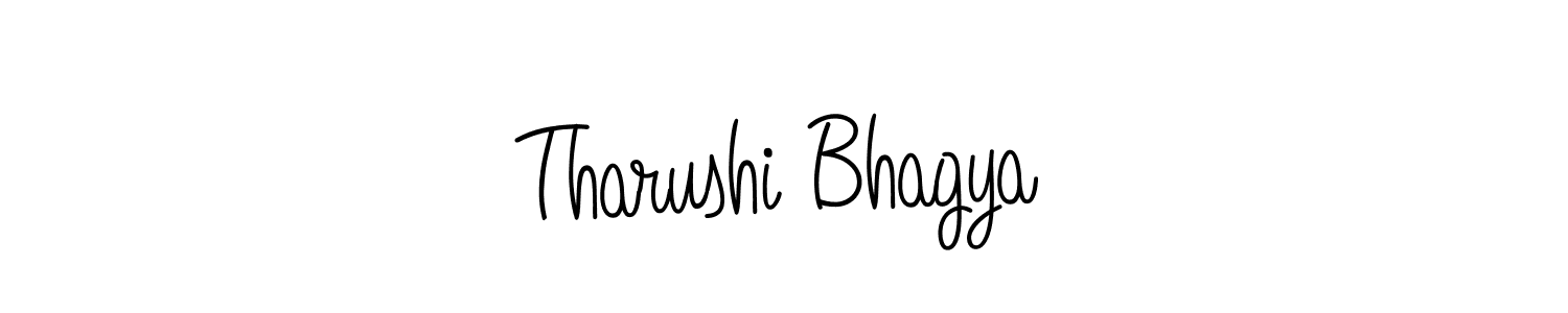The best way (Angelique-Rose-font-FFP) to make a short signature is to pick only two or three words in your name. The name Tharushi Bhagya include a total of six letters. For converting this name. Tharushi Bhagya signature style 5 images and pictures png