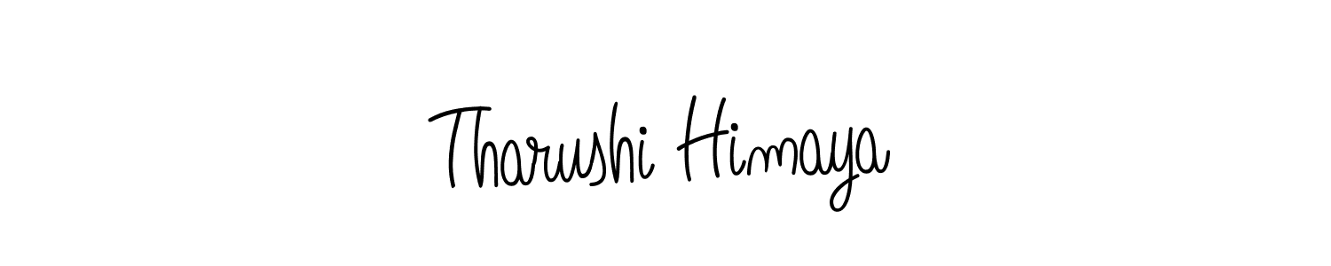 How to make Tharushi Himaya name signature. Use Angelique-Rose-font-FFP style for creating short signs online. This is the latest handwritten sign. Tharushi Himaya signature style 5 images and pictures png