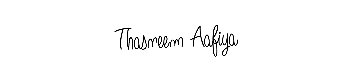 How to make Thasneem Aafiya name signature. Use Angelique-Rose-font-FFP style for creating short signs online. This is the latest handwritten sign. Thasneem Aafiya signature style 5 images and pictures png