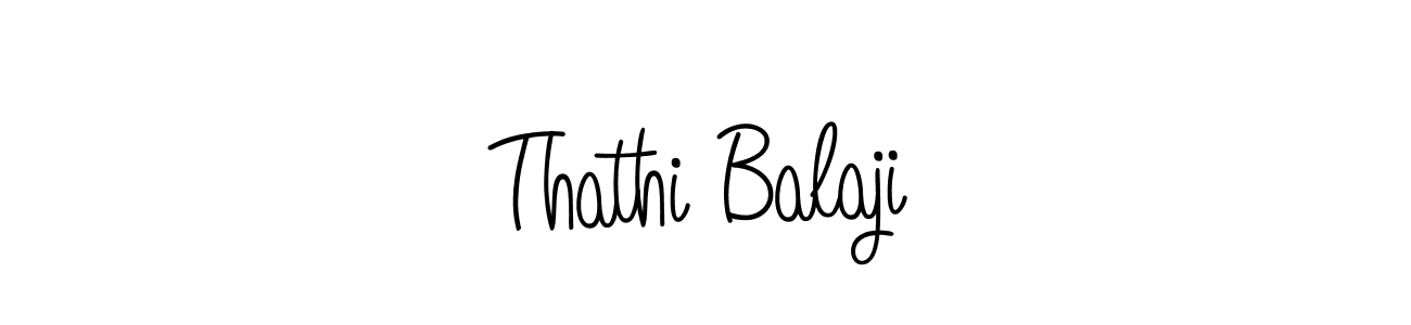 How to make Thathi Balaji name signature. Use Angelique-Rose-font-FFP style for creating short signs online. This is the latest handwritten sign. Thathi Balaji signature style 5 images and pictures png