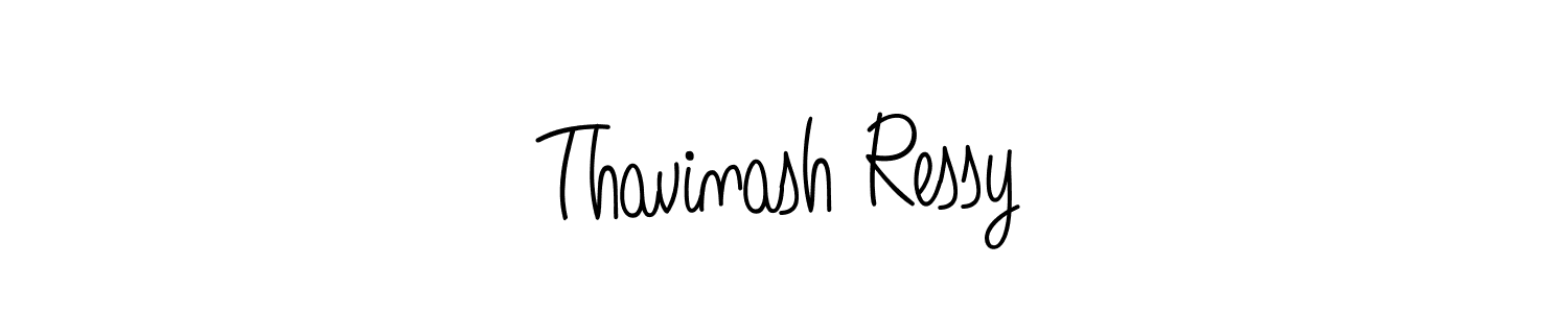 Thavinash Ressy stylish signature style. Best Handwritten Sign (Angelique-Rose-font-FFP) for my name. Handwritten Signature Collection Ideas for my name Thavinash Ressy. Thavinash Ressy signature style 5 images and pictures png