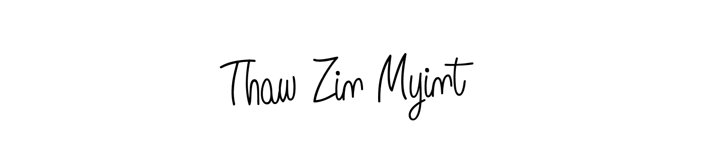 Thaw Zin Myint stylish signature style. Best Handwritten Sign (Angelique-Rose-font-FFP) for my name. Handwritten Signature Collection Ideas for my name Thaw Zin Myint. Thaw Zin Myint signature style 5 images and pictures png