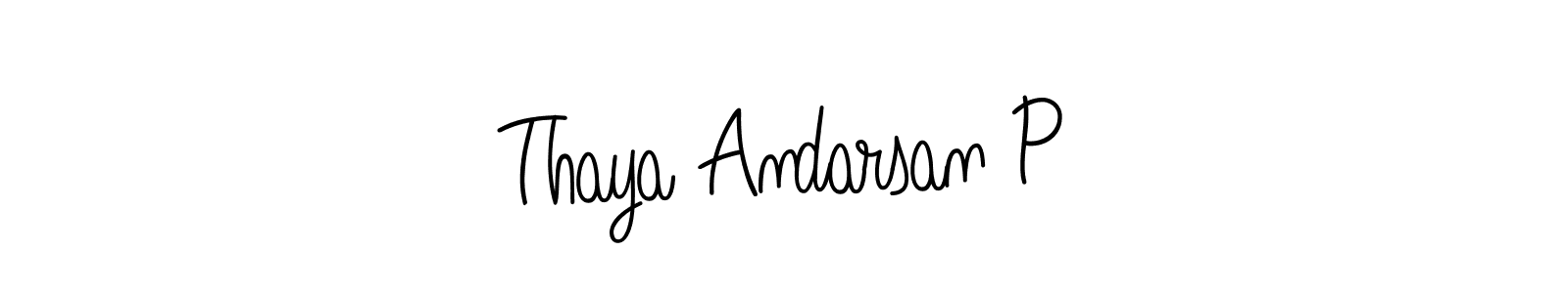 The best way (Angelique-Rose-font-FFP) to make a short signature is to pick only two or three words in your name. The name Thaya Andarsan P include a total of six letters. For converting this name. Thaya Andarsan P signature style 5 images and pictures png