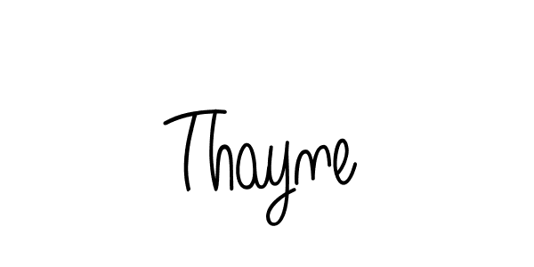 Use a signature maker to create a handwritten signature online. With this signature software, you can design (Angelique-Rose-font-FFP) your own signature for name Thayne. Thayne signature style 5 images and pictures png