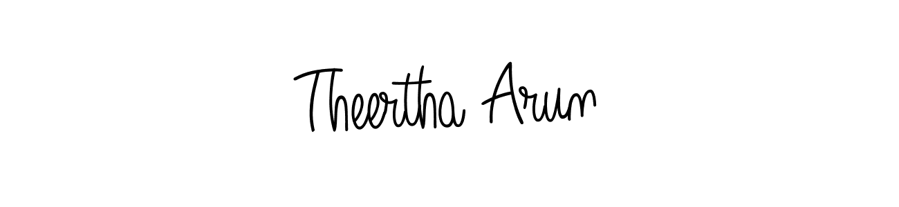 Design your own signature with our free online signature maker. With this signature software, you can create a handwritten (Angelique-Rose-font-FFP) signature for name Theertha Arun. Theertha Arun signature style 5 images and pictures png