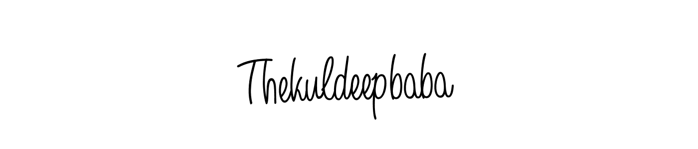 You should practise on your own different ways (Angelique-Rose-font-FFP) to write your name (Thekuldeepbaba) in signature. don't let someone else do it for you. Thekuldeepbaba signature style 5 images and pictures png