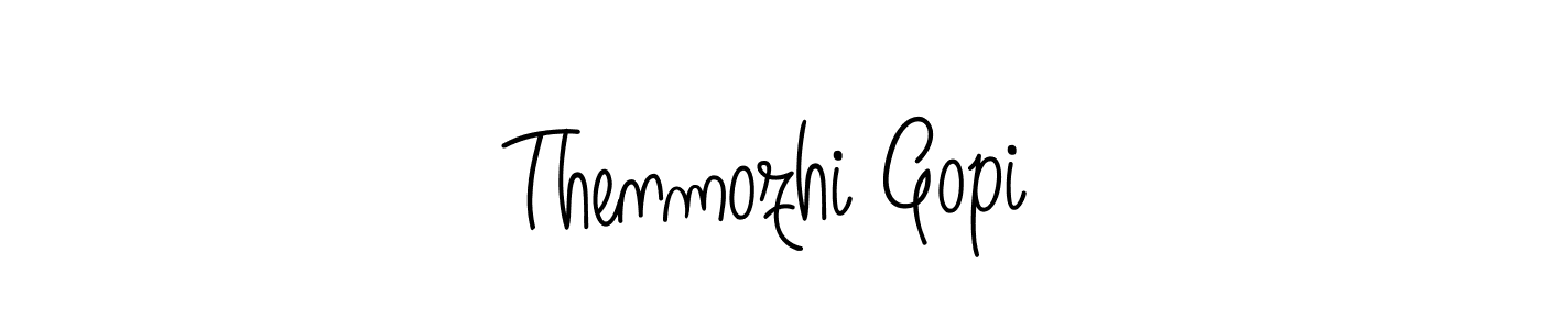 Make a beautiful signature design for name Thenmozhi Gopi. With this signature (Angelique-Rose-font-FFP) style, you can create a handwritten signature for free. Thenmozhi Gopi signature style 5 images and pictures png