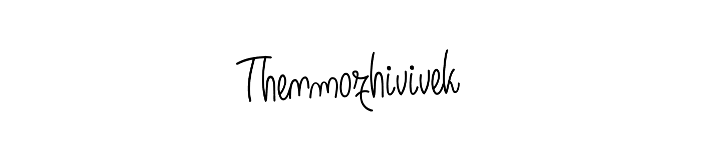 Make a beautiful signature design for name Thenmozhivivek. With this signature (Angelique-Rose-font-FFP) style, you can create a handwritten signature for free. Thenmozhivivek signature style 5 images and pictures png