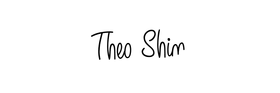 The best way (Angelique-Rose-font-FFP) to make a short signature is to pick only two or three words in your name. The name Theo Shin include a total of six letters. For converting this name. Theo Shin signature style 5 images and pictures png