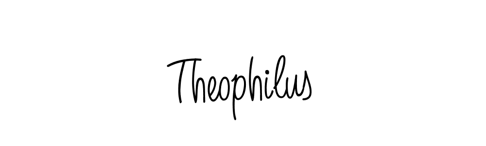 Make a beautiful signature design for name Theophilus. With this signature (Angelique-Rose-font-FFP) style, you can create a handwritten signature for free. Theophilus signature style 5 images and pictures png