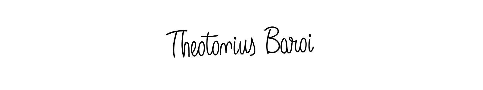Make a beautiful signature design for name Theotonius Baroi. With this signature (Angelique-Rose-font-FFP) style, you can create a handwritten signature for free. Theotonius Baroi signature style 5 images and pictures png