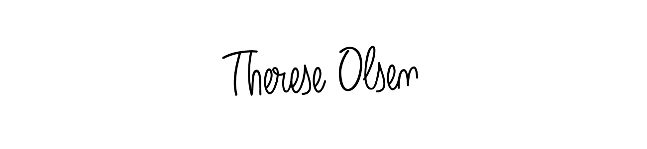 Therese Olsen stylish signature style. Best Handwritten Sign (Angelique-Rose-font-FFP) for my name. Handwritten Signature Collection Ideas for my name Therese Olsen. Therese Olsen signature style 5 images and pictures png