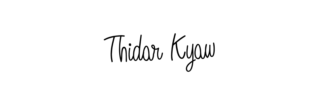 Make a beautiful signature design for name Thidar Kyaw. With this signature (Angelique-Rose-font-FFP) style, you can create a handwritten signature for free. Thidar Kyaw signature style 5 images and pictures png