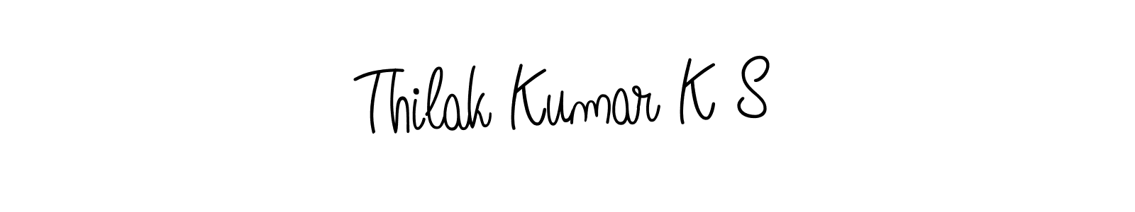How to make Thilak Kumar K S name signature. Use Angelique-Rose-font-FFP style for creating short signs online. This is the latest handwritten sign. Thilak Kumar K S signature style 5 images and pictures png