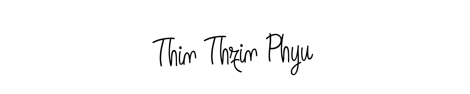 Use a signature maker to create a handwritten signature online. With this signature software, you can design (Angelique-Rose-font-FFP) your own signature for name Thin Thzin Phyu. Thin Thzin Phyu signature style 5 images and pictures png