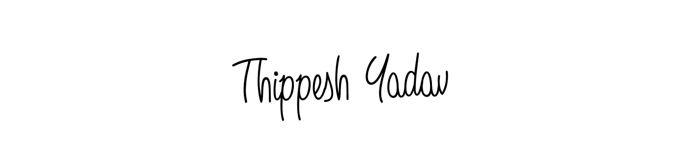 How to make Thippesh Yadav name signature. Use Angelique-Rose-font-FFP style for creating short signs online. This is the latest handwritten sign. Thippesh Yadav signature style 5 images and pictures png