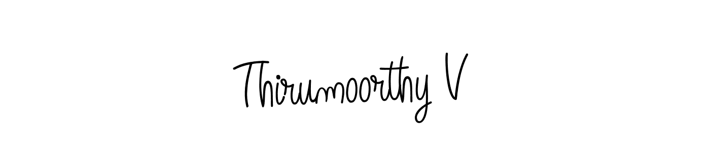 Make a beautiful signature design for name Thirumoorthy V. With this signature (Angelique-Rose-font-FFP) style, you can create a handwritten signature for free. Thirumoorthy V signature style 5 images and pictures png