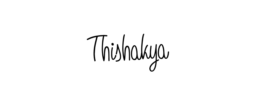 Use a signature maker to create a handwritten signature online. With this signature software, you can design (Angelique-Rose-font-FFP) your own signature for name Thishakya. Thishakya signature style 5 images and pictures png