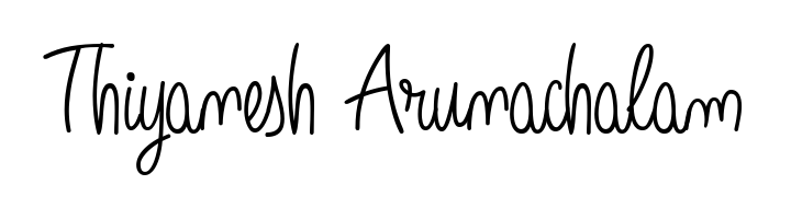 Create a personalized artistic stamp with Thiyanesh Arunachalam in Angelique-Rose-font-FFP font. Perfect for visual artists, designers, and influencers. Thiyanesh Arunachalam signature style 5 images and pictures png