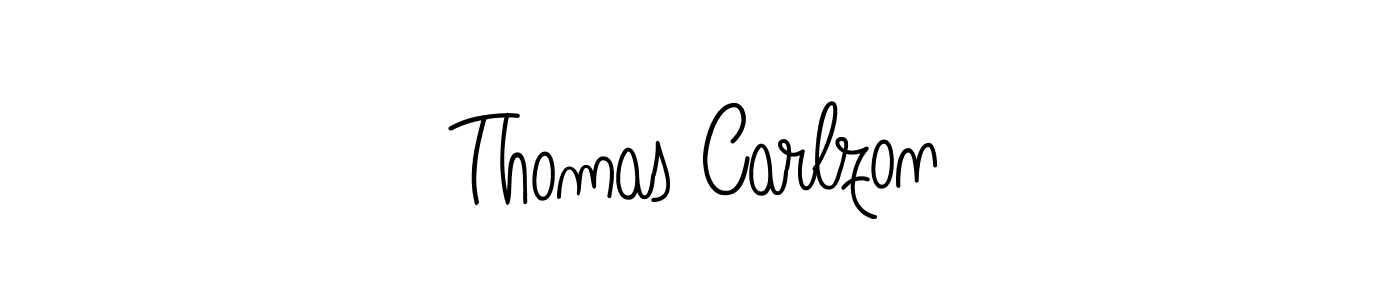 You should practise on your own different ways (Angelique-Rose-font-FFP) to write your name (Thomas Carlzon) in signature. don't let someone else do it for you. Thomas Carlzon signature style 5 images and pictures png