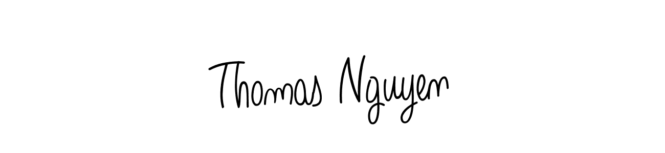 How to make Thomas Nguyen name signature. Use Angelique-Rose-font-FFP style for creating short signs online. This is the latest handwritten sign. Thomas Nguyen signature style 5 images and pictures png