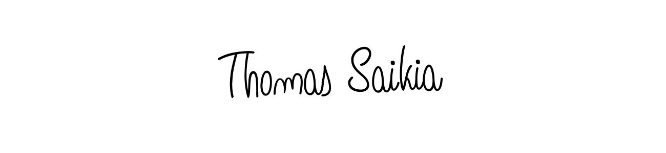 Use a signature maker to create a handwritten signature online. With this signature software, you can design (Angelique-Rose-font-FFP) your own signature for name Thomas Saikia. Thomas Saikia signature style 5 images and pictures png