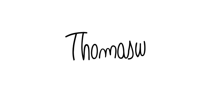 How to make Thomasw name signature. Use Angelique-Rose-font-FFP style for creating short signs online. This is the latest handwritten sign. Thomasw signature style 5 images and pictures png