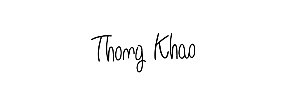 Make a beautiful signature design for name Thong Khao. With this signature (Angelique-Rose-font-FFP) style, you can create a handwritten signature for free. Thong Khao signature style 5 images and pictures png