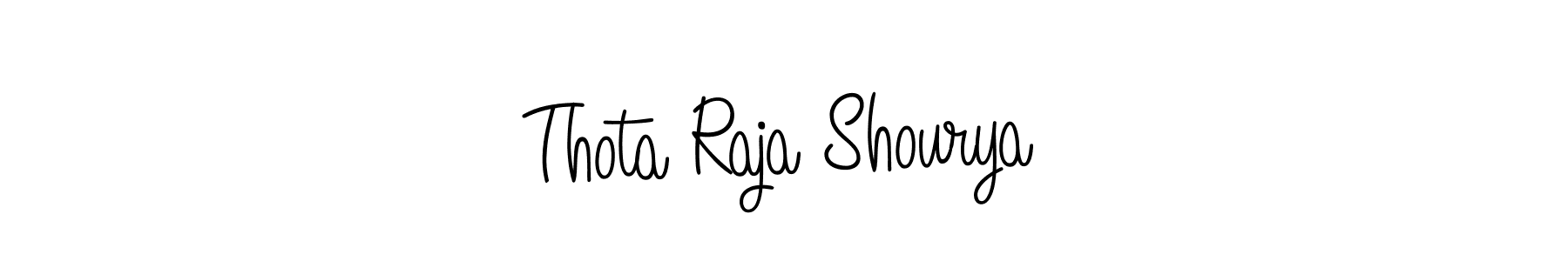 How to Draw Thota Raja Shourya signature style? Angelique-Rose-font-FFP is a latest design signature styles for name Thota Raja Shourya. Thota Raja Shourya signature style 5 images and pictures png