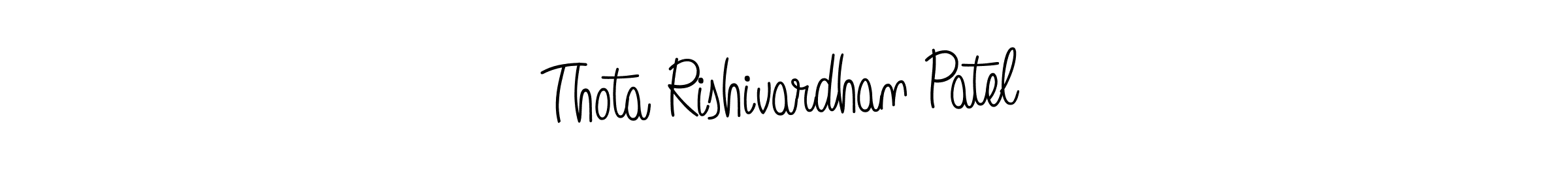 The best way (Angelique-Rose-font-FFP) to make a short signature is to pick only two or three words in your name. The name Thota Rishivardhan Patel include a total of six letters. For converting this name. Thota Rishivardhan Patel signature style 5 images and pictures png