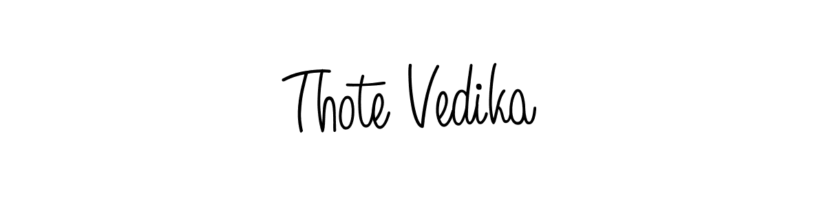 Check out images of Autograph of Thote Vedika name. Actor Thote Vedika Signature Style. Angelique-Rose-font-FFP is a professional sign style online. Thote Vedika signature style 5 images and pictures png